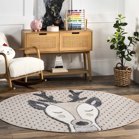 Nuloom lanor Deer Kids Tasseled Area Rug 6ft KKLR32A-R606